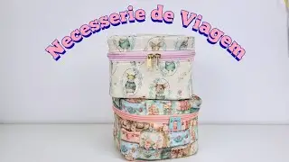 Como fazer uma Necesserie de viagem compacta / com molde💞COSTURA CRIATIVA 💞 ALINE ROGERIO