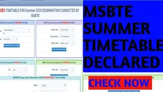 Msbte summer proposed timetable 2020 | Declared, check here