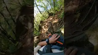 POV: Climbing the Lesser Hundred Peaks, a cat leaps off a rock. #funny #cat #funnycat #catmemes