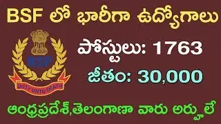 Bsf Constable Tradesman 1763 Post Recruitment Notification 2019
