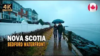 Nova Scotia 4K Walking Tour | Magical Rainy Morning in 2026  🌧️ | Bedford Waterfront, Canada  🇨🇦