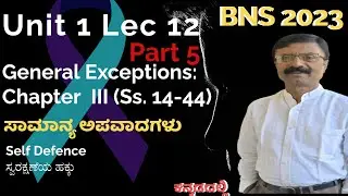 Unit 1 Lect 12 | Right of private defense (ಸ್ವರಕ್ಷಣೆಯ ಹಕ್ಕಿನ ಕುರಿತು)