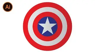 Create Caption America Shield in Adobe illustrator Tutorial