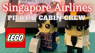 Lego Singapore Airlines Cabin Crew Stewardess Pilot Brickheadz MOC
