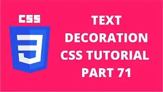 Text Decoration None Underline Overline Line-through Property CSS | CSS Tutorial Part 71