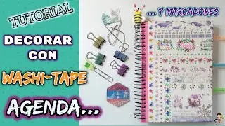 Cómo decorar con WASHI-TAPE, FÁCIL y cambiar de aspecto una AGENDA  y MARCADORES🔖📓