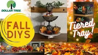 Dollar Tree TIERED TRAY DIY Fall Decor | How to Make