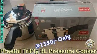Preethi Full Tri Ply 3L Pressure Cooker 1550/- Only #triplycookware #presurecooker #cooker