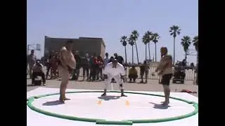 Dan Kalbfleisch (E) vs Jose Jimenez (W) - 2011 Muscle Beach Sumo Classic - Openweight Division