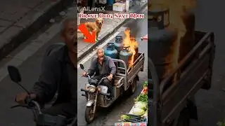 Brave Dog Saves Old Man at Town! 😱🔥🐶✈️ #shorts