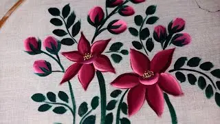 Pink colour flower painting on suit #fabricpaintingtutorial#pinkflower#suitpaintingtutorial#easy
