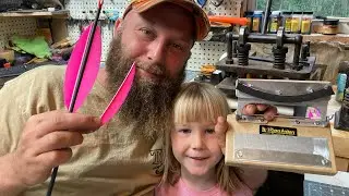 Hand Cut Feather Fletching  Using A 3 Rivers Archery Little Chopper