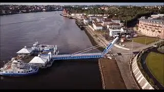 Long Row and Captains wharf at the riverside in South Shields North East England.