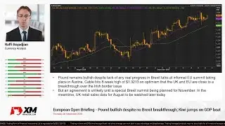 Forex News: 20/09/2018 - Pound bullish despite no Brexit breakthrough; Kiwi jumps on GDP beat