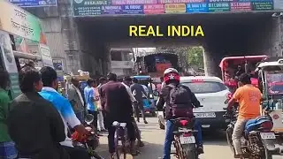 Small City Traffic in India | Real Life India Walks