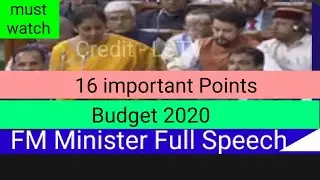Budget 2020 Highlights -16 Key Announcements | Nirmala Sitaraman FM |Quick News 10