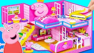 Build Amazing Pink Piggy House with Underground Pool for Three Little Pigs | DIY Miniature House