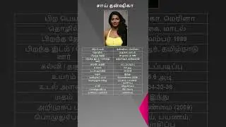 Sai Dhanshika Biography | Sai Dhanshika Biography in Tamil | Sai Dhanshika Biodata