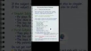 Grammar Rule #2: Subject-Verb Agreement Made EASY ✅ #shorts #english #grammar  #sentencestructure