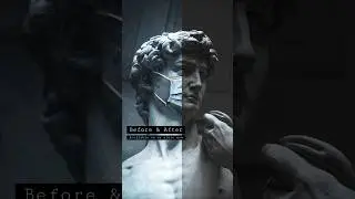 Photoshop Surreal Renaissance Art History Digital Art Before & After: David Covid Mask #digitalart