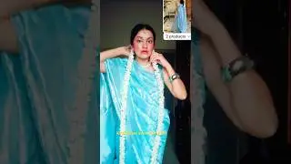 Kanjivaram saree with Silver prints & white Gajra #styling #fashion