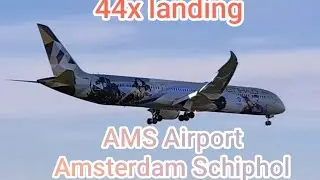 44 Landungen Flughafen Amsterdam Schiphol AMS 44 final approach Amsterdam Airport Aeropuerto 