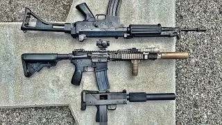Suppressed MAC-10, FN FNC, MK18 Machine Guns