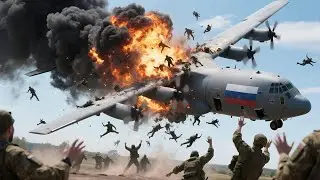 2 минуты назад! Российский самолет C-130J с 1500 северокорейскими генералами на борту взорвался в в