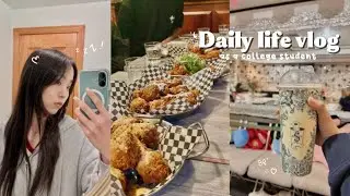 College student VLOG 🍵🌷| eating out, downtown with friends, shopping, productive days
