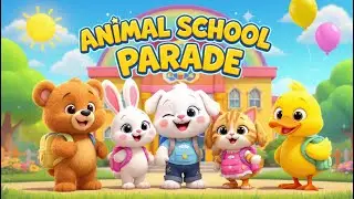 Animal School Parade 🐾🎒 | Fun Learning Kids Song | 3D Cartoon Nursery Rhyme