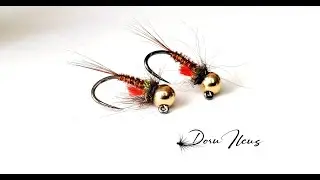 Fly Tying  Jig, fire orange & Pheastet Tail Nymph