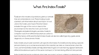 What are Index Fossils?
