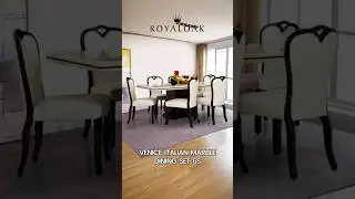 Royaloak Venice Italian Marble Dining Set 6 Seater