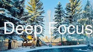 Focus ambient music for study & work - Canada winter scenes- 1 hour long