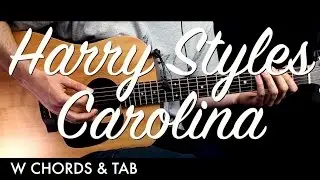 Harry Styles - Carolina Guitar Tutorial Lesson w Chords & TAB / Guitar Cover How to Play Easy Videos