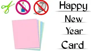 Easy & Beautiful White paper New year card making | Handmade Happy New Year card new year card 2026