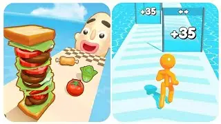 Sandwiches Run Vs Tall Man Run 3D Max Level Gameplay