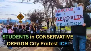 HIGH SCHOOL STUDENTS in CONSERVATIVE So. Oregon City Protest ICE!