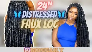 Quick & Easy Distressed 🦋Butterfly🦋 Faux Locs|| Janet Collection|| Moocah T|| Crochet Where?