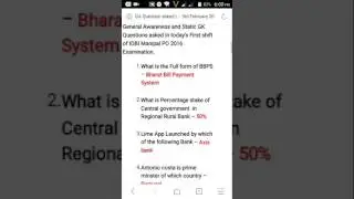 G.A. QUESTIONS ASKED IN IDBI MANIPAL PO || FIRST SHIFT