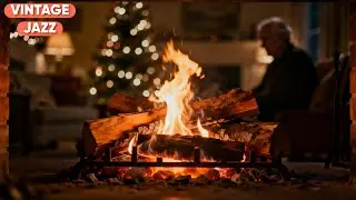 Warm Fireplace Christmas Jazz ☕ Cozy Vintage Evening Music (1940s–1950s)