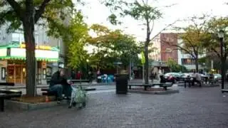 Davis Square in the evening