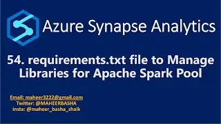54. Файл requirements.txt для управления библиотеками для пула Apache Spark в Azure Synapse Analytics