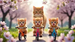 Mama Cat Trims Fur on the Farm and Makes Tiger Hat For Kittens At Home 🏡