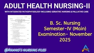 Adult Health Nursing-II Question paper November 2025 RUHS main exam