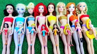 Disney Princesses vs Kuromi & Hello Kitty bag unboxing Satisfying ASMR DIY doll dress Miniature