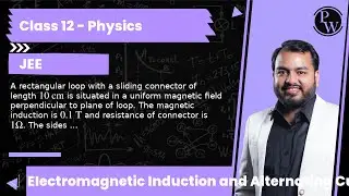 A rectangular loop with a sliding connector of length 10 &nbsp;cm is situated in a uniform magnetic fi...