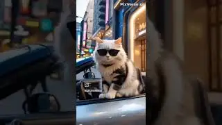 Fluffy Driver on a Shopping Mission! #shots #shortsvideo #shopping #cats
