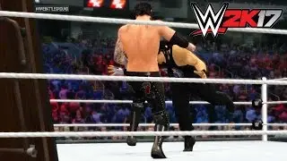 WWE 2K17 - Xbox 360 / Ps3 Gameplay Table Match Roman Reigns vs Baron Corbin