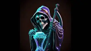 The Grim Reaper With The Hour Glass Of Time